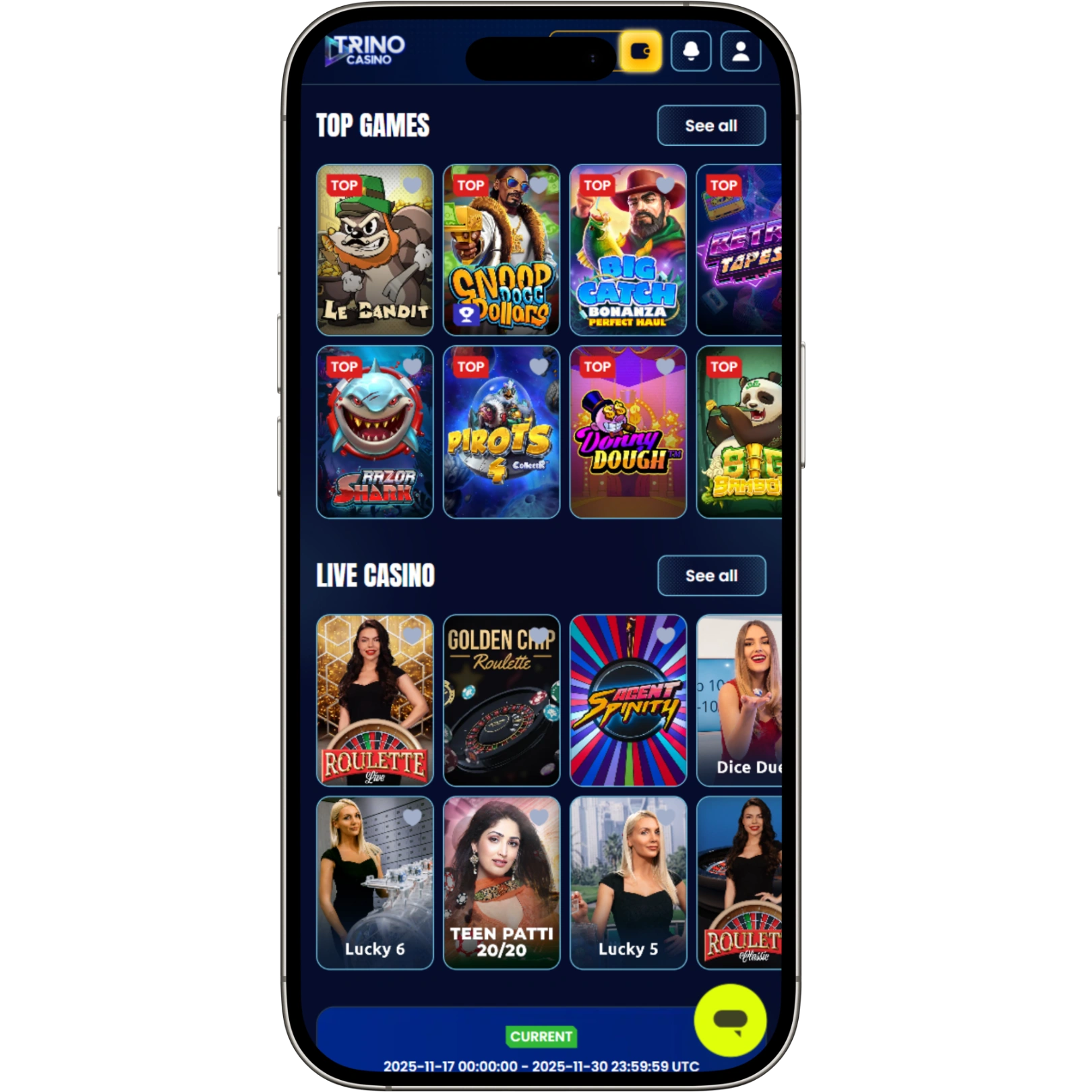 Trino Casino Mobile and App Usage